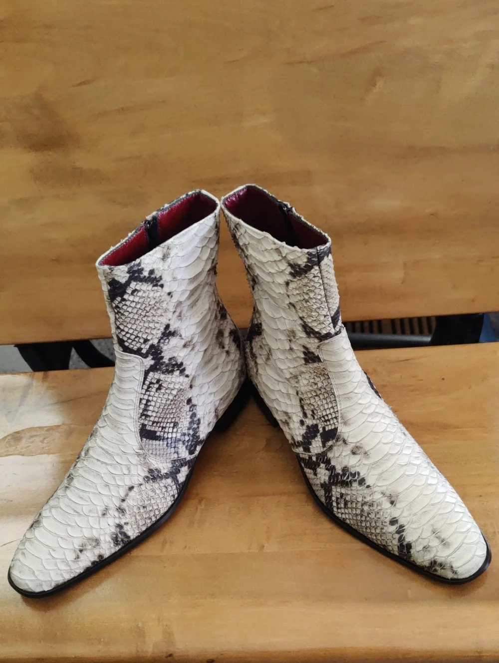 Jean Michael Cazabat Snake Embossed Boots(Sneak) Size 41.5